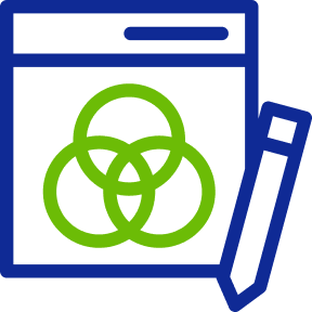 List three adjectives icon